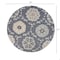 Homeroots 7 ft. Round Gray Floral Trellis Area Rug 396280 - alternate 3